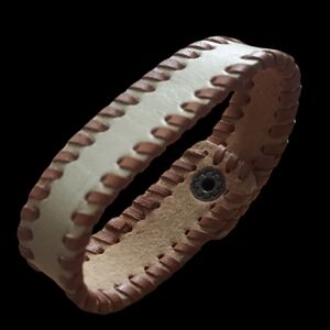 B819 Laced Leather Handcrafted Snap Button Bracelet